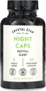 Crystal Star Night Caps Natural Sleep Aid Addition (60 Capsules) - Žolinių non-Habit Formavimas - Valerijono šaknis, Kava & Passion Gėlių - Ne GMO