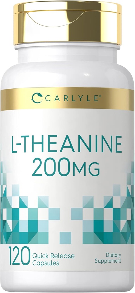 Carlyle L-Theanine 200mg Supplement | 120 Capsules | Non-GMO, Gluten Free