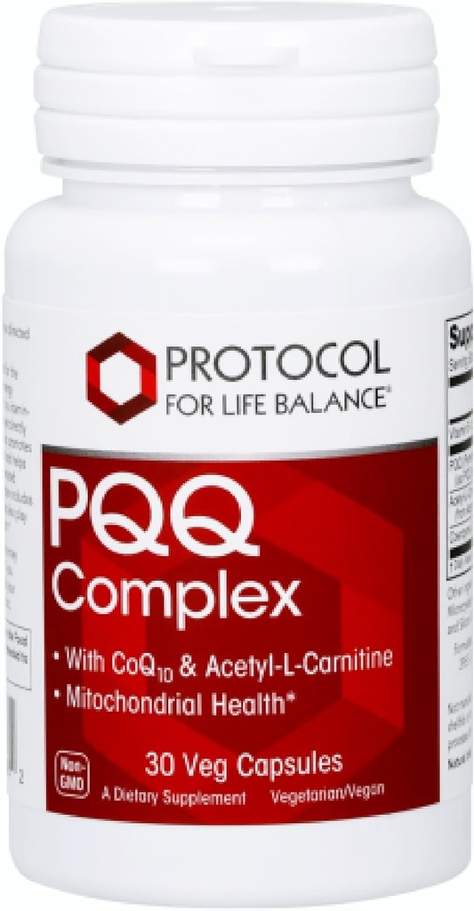 PROTOKOLAS DĖL LIFE BALANCE PQQ komplekso - Mitochondrijų sveikata - su CoQ10 & L Carnitine - B Vitaminas - Priedas energijai - 30 Veg Caps