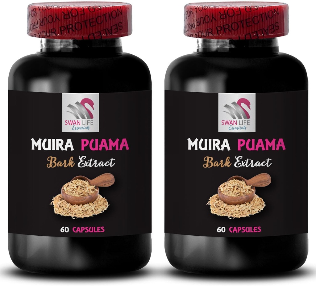 Power Surge - MUIRA PUAMA BARK EKSTRACT - Patvarumas Liftas, Botanikos energijos šaltinis, Boost Formulės, Plant-pagrįstas stiprumas, Endurance Recharge, energijos aktyvavimas, Routine Boost 2 Buteliai 120 kapsulės
