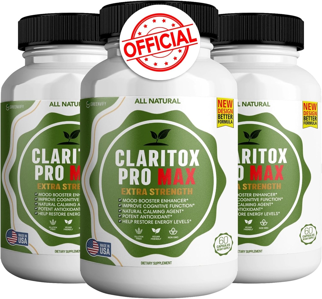 Clavitox Pro Max Extra stiprumo papildas, Mood Booster, pažintinis funkcijos stiprintuvas, 180 kapsulės (3)