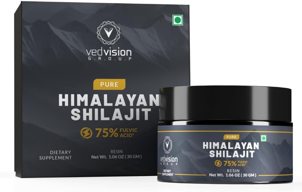 Pure Himalayan Shilajit Resin, 400mg A lygio aukšto stiprumo su 75% + Fulvic Acid & 85 + Trace Minerals, Pure Shilajit vyrams ir moterims - su Lab Test Report - 75 Servings