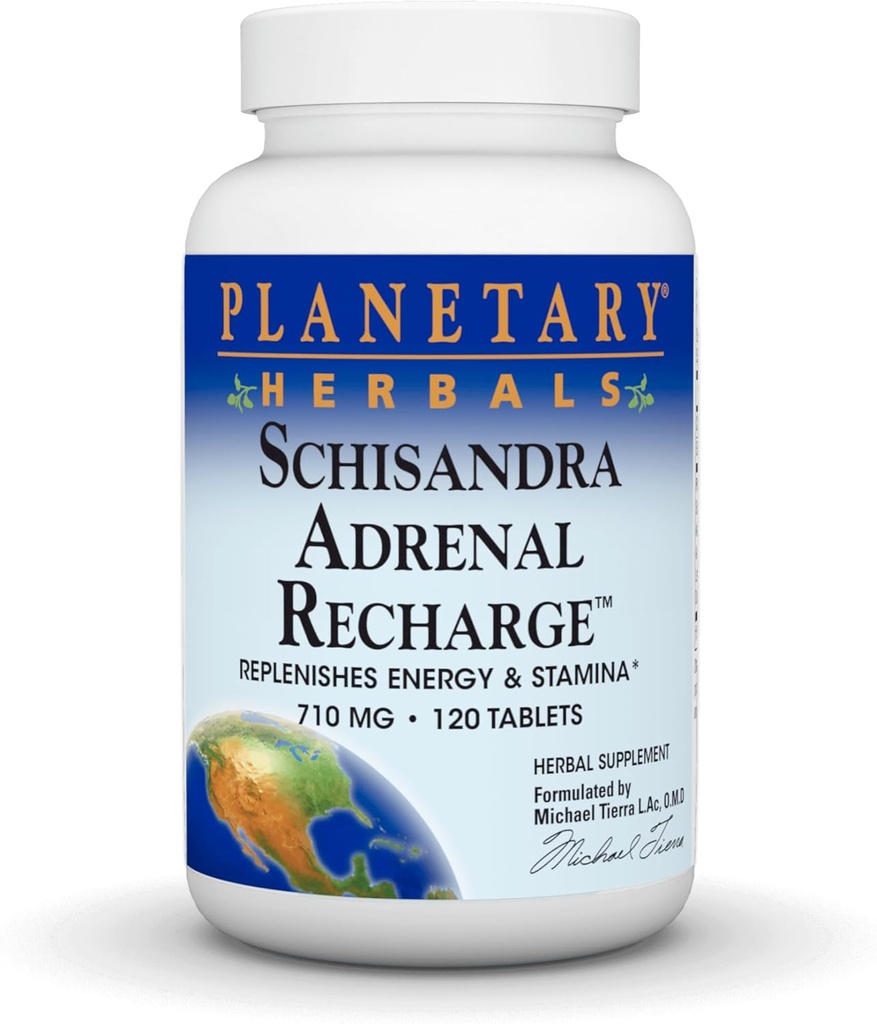 Planetos Herbals Schisandra Adrenal Complex 710 mg su Yam Rhizome, Poria Sclerotium & More - 120 tablečių