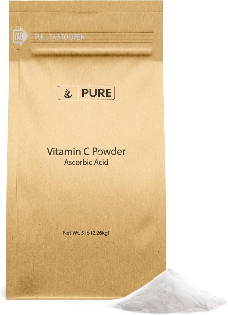 PURE ORIGINAL INGREDIENTS Vitaminas C milteliai (5 lb) Askorbo rūgštis, ne GMO, dieta priedas