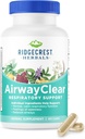 Ridgecrest Herbals AirwayClear, Lung Health and Breathing Support Supplements with Schisandra Fruit, Cassia Bark and Ginger Root, Sinus, Mucus Support, Gluten Free (60 Vegan Caps, 30 Serv)