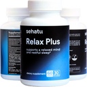 Relax Plus Stress Relief Supplement | with GABA, L-Theanine, Ashwagandha, Valerian Root | Supports A Relaxed Mood and Restful Sleep | 60 Count | 30 Day Supply