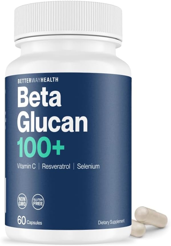 Geresnis būdas sveikatos Advanced imuninis reaktyvumas - 1,3 / 1,6 Beta gliukanas su vitaminu C, Selenium & Resveratrol - Imuninės paramos priedas NK ląstelių & fagocitozė - 60 kapsulės