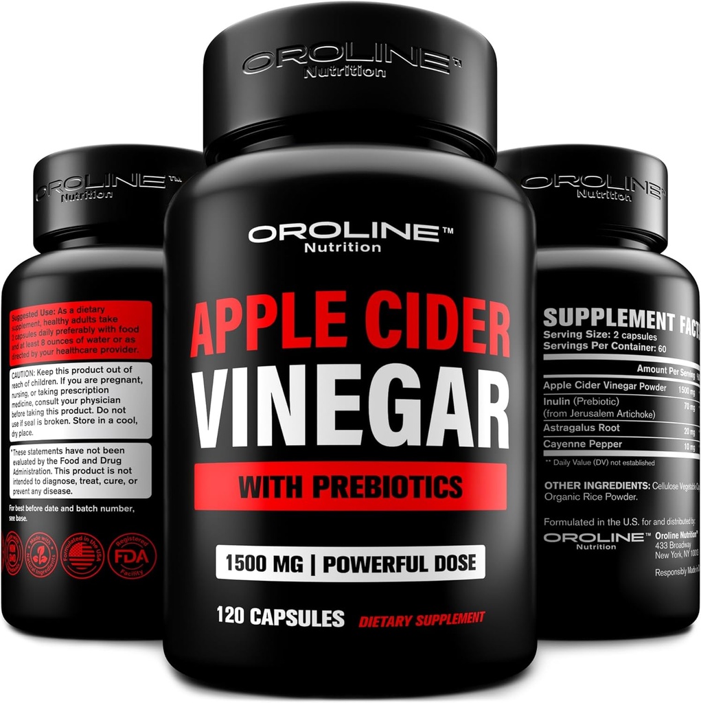 "Apple" Cider "Accar pills with Prebiotic, 2 Month Supply - Apple Cider Accar Capsules - Apple Cider Accar Additions, Apple Accar Tablets - Energija ir gut Health Support for Women & Men 1500 mg