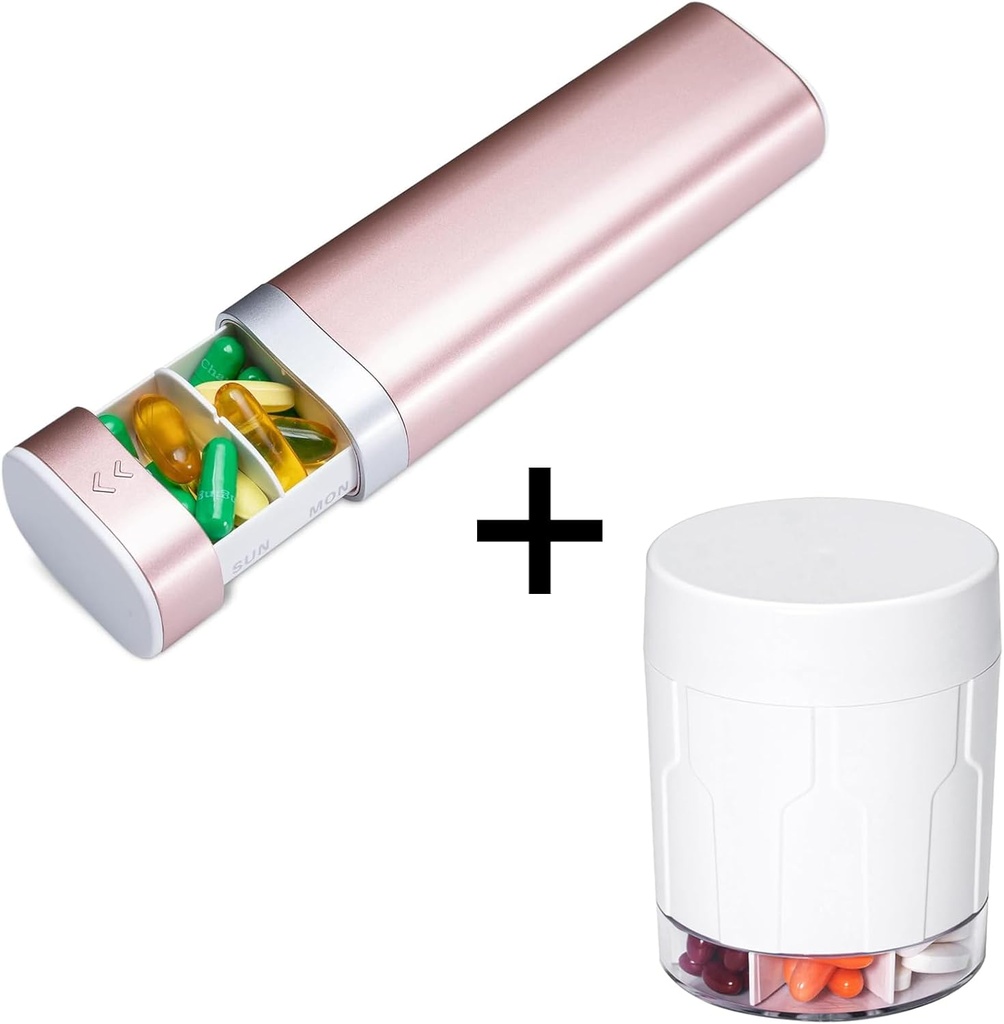 Betife XL pil organizatorius - Kelionių byla - 7 skyriai - Mėnesiniai medai - 21 Labels - Stilingas & Portable