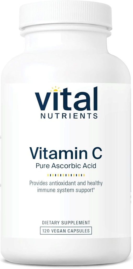 Vital Nutrients Vitamin C 1000mg (100% Pure Ascorbic Acid) | Vegan Antioxidant Supplement for Immune Support and Iron Absorption* | Gluten, Dairy and Soy Free | Non-GMO | 120 Capsules