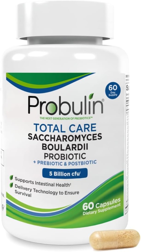 Probulin Total Care Saccharomyces Boulardii Pre + Pro + Postbiotic, 60 Vegan kapsulių