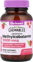 BlueBonnet Nutrition Earth Sweet ® Chewables, CeliuliarActive ® Metilkobalaminas, aviečių, 5,000 µg, 60 kramtomų tablečių