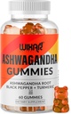 Ešwagandha Gummies su turmerijos ir juodųjų pipirų ekstraktu - Žolinių gumminų priedas - 60 gummies