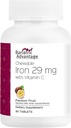 Bariatic Advantage Chewable Iron 29 mg - Bariatric Surgery Pacientai - Geležis su vitaminu C - Nėra geležies skonio - Geležies fumarate & Carbonyl Geležies papildas - Pasidavimas Vaisiai - 90 Count