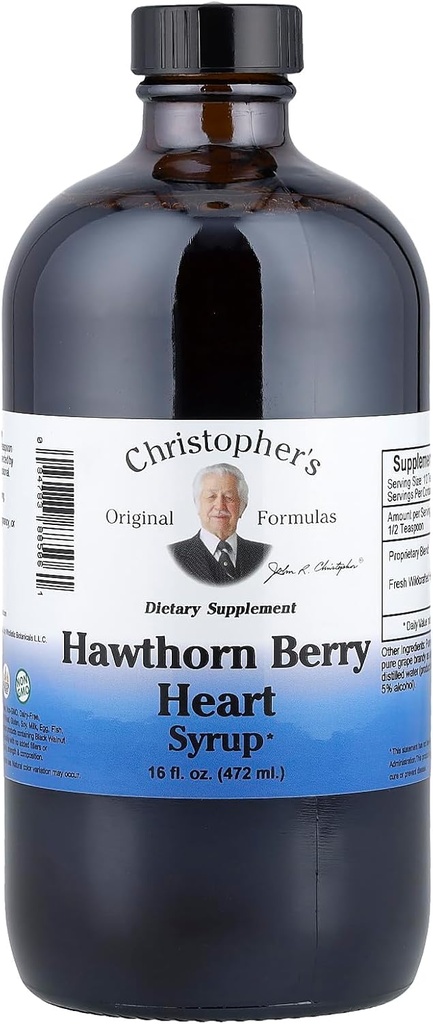 Christopher Original Formulės Hawthorn Berry Heart Syrol - 16 fl oz Ş124; Natūralus žolinis mišinys bendrai gerovei