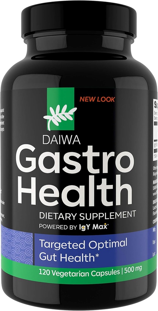 Daiwa Gastro sveikata - natural Digestion Aid Addiments for Digestive & Immune Support - Powered by IgY Max - Digestion Addition for Gut Health Support, 120 Count