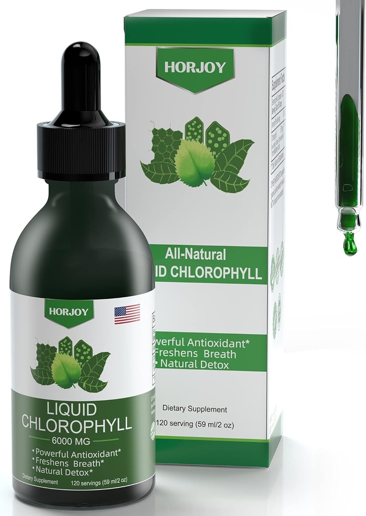 Chlorofilo skysti lašai - 100% natūrali energija stiprintuvas ir imuninė parama - Vidinis dezodorantas ir Detox - Altitudės ligos palengvinimas - Greita Absorbcija, Vegan & Non- GMO - 120 Paslaugos (1 rinkinys)
