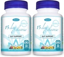 15 Diena Cleanse gut Support 2 Pack Bendrijoje 124; Colon Broom, Detox Priedas su Sena, Cascara Sagrada & Psyllium Husk, vyrams ir moterims 124; Iš viso 60 kapsulių