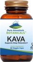 Pure Mountain Botanicals Kava Kava Kapsules - 90 Kosher Vegan Caps su 400mg Wild Vanuatu Kava šaknų ekstraktu