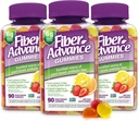 Fiber Advance Gummies | 100% Plant Based Fiber Supplement for Digestive Health | Chicory Root Inulin Prebiotic Gummies for Adults | Gluten Free, Vegetarian, & Non-GMO (Pack of 3)