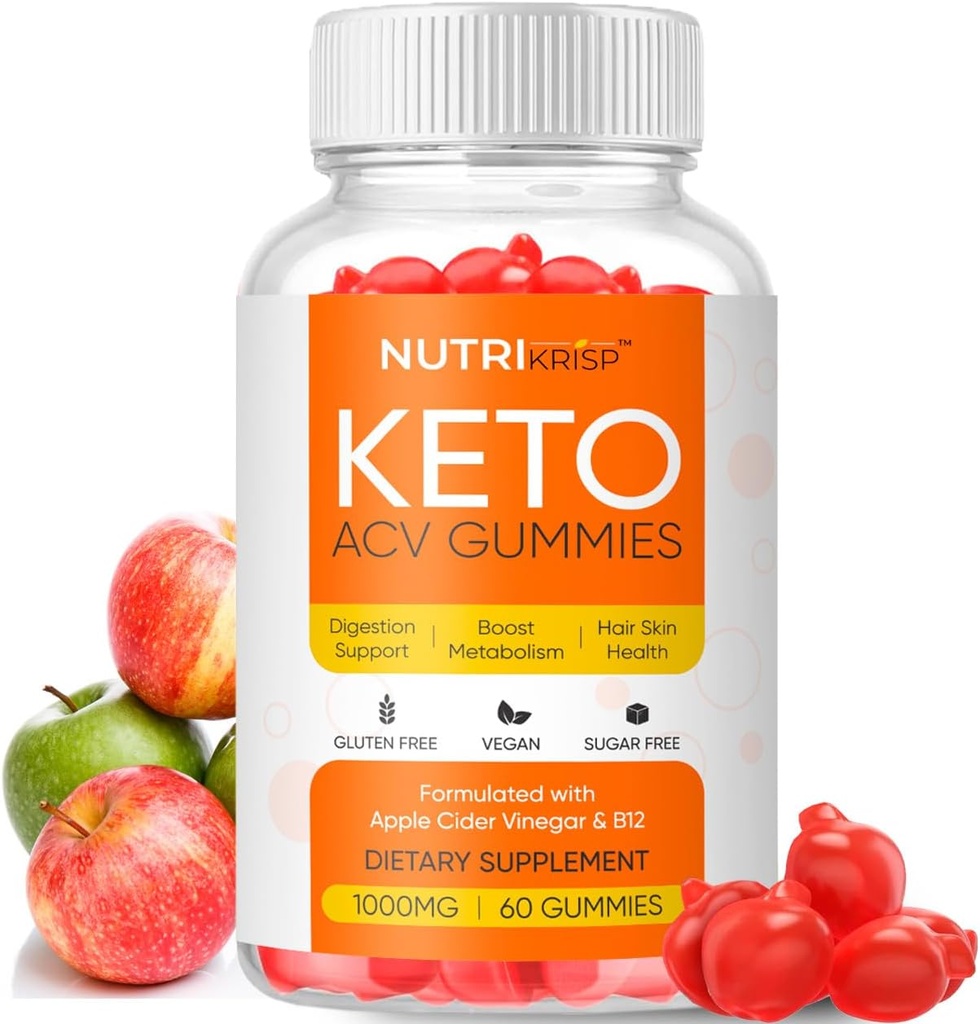 Advanced Keto ACV Gummies - Sugar-Free Gluten Free Pro Active Apple Cider Vinegar Supplement for Men Women (1000MG)