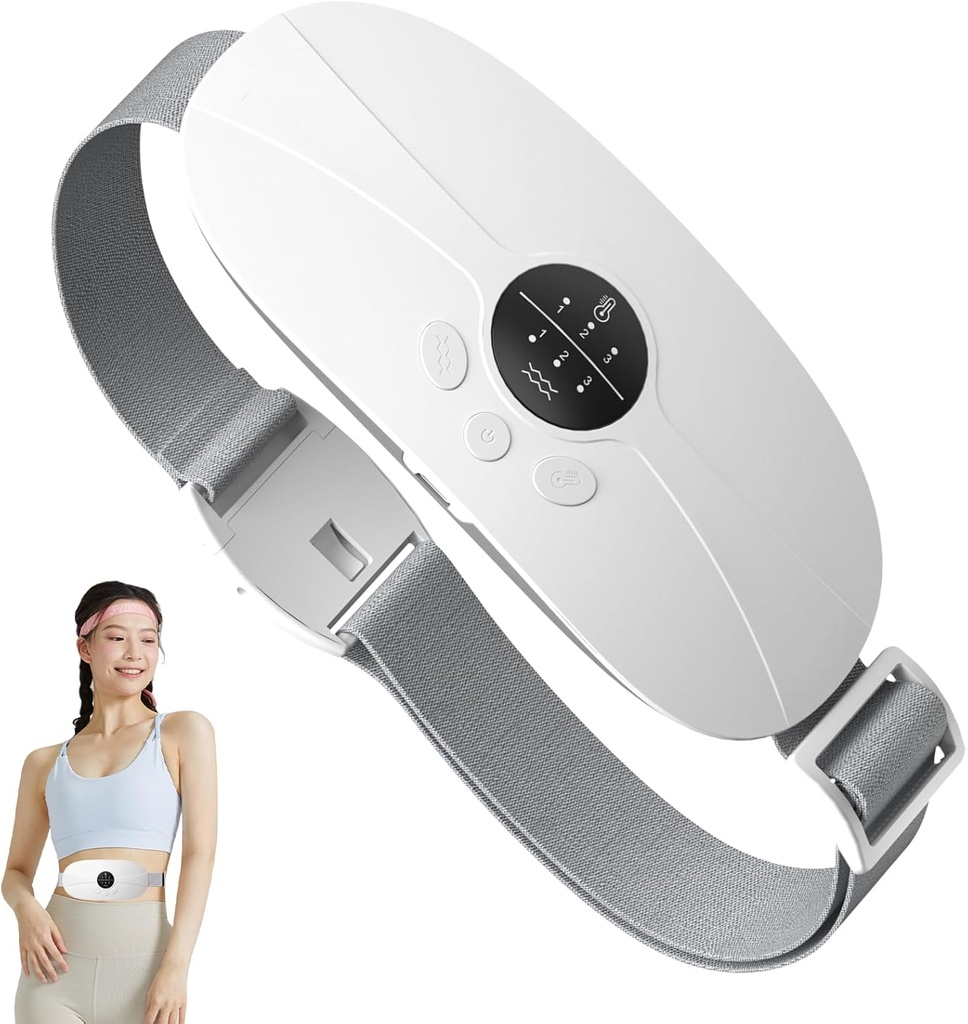 Įvairus šildymo pagalvėlė laikotarpiui Cramps, Cordless Menstrual Šildymo Pad su 3 šilumos lygiai ir 3 Vibracijos masažas Modes, už laikotarpį Skausmas, Geriausios dovanos už savo, moterys ir mergina (Balta)