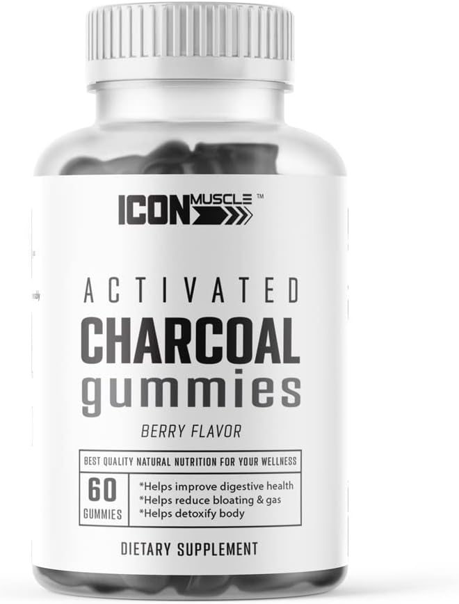 Charcoal Gummies ® 124; Actived Charcoal ® 124; Natural Detoksikation ® 124; Alleviates Gas & Bloat ® 124; Vegan ® 124; 60 Count