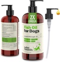 Deley Naturals Dog Fish Oil Islands 2X Omega - Šuo Niežėjimas odos paramos su Omega 3 6 9 Alergija, Coat & Heart - Omega 3 Žuvies aliejus šunims Odos dirginimas - 16oz Omega aliejus šunims pagaminti JAV