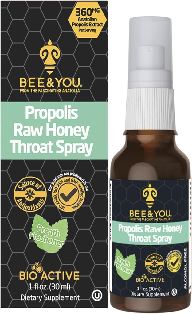 BEE and You, 100% Pure propolis Extract, Immunal Support, Sore Gerguat Relief, Antioksidantai, Natural, Keto, Paleo, Gluten- Free