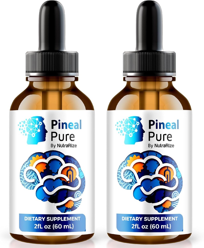 (2 pakuotė) Oficialus Pineal Pure lašai - Natūralus Dienos formulė padėti paramos Focus, Atmintis & Koncentracija ® 124; Švarus, Easy- to-Naudoti PinealPure skystis (60 Servings)