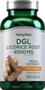 Pipecing Rock DGL Licorice Chewable Tablets 4000mg Ş124; 180 Grafas ® 124; Mega Galency Deglycyrrhizined ® 124; Žolinių ekstraktas Priedas ® 124; Vegetarian, Non-GMO