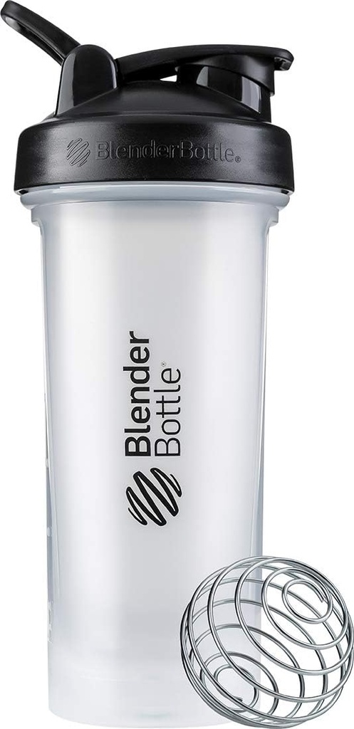 BlenderButelis Classic V2 Shaker Butelis puikiai tinka baltymų Shakes ir prieš treniruotės, 28-Ounce, Švarus / Juodas