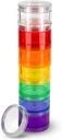 7 Dienos medicinos pilys organizatorius - Stackable pil Box - Fits Small Tablets & Vitaminas papildai, Laikykite savo kasdienės medicinos organizuotas vienoje vietoje - Vidutinis - Rainbow