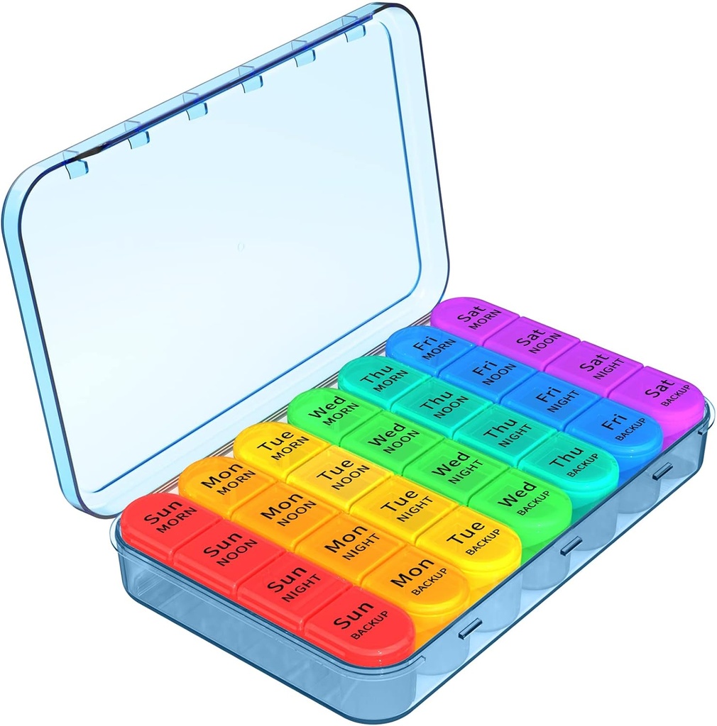 Daviky Pil Organizatorius, Daily Pil Box 7 diena, Savaitės Pil Organizatorius 4 Times per dieną, didelės kelionės pilys atveju su 28 sritis laikyti vaistus, vitaminas ir priedas (mėlyna)
