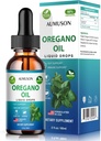 Oregano aliejus skysti lašai su karvakrolis, Vitaminas E - 6 mėnesių tiekimo aliejus iš raudonmedžio lašelių tinktūros ekstraktas, Cleanse, Detox, Imuninė parama, Digestive Gut Health - Pure Vegan žolinis raudonėlis aliejus 2oz