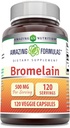 Nuostabios formulės Bromelaino priedas - 124; 500 Mg per serving - 124; Veggie kapsulės - 124; Non- GMO - 124; Gluten Free 124; Pagaminta JAV - 124; Idealiai tinka vegetarams (1 Pack 124; 120 Count)