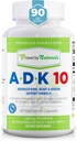 Power by Naturals ADK Vitaminais - ADK 10 High Power with Vitaminai A, D3 10 000 TV & K2 MK7 for Superior Heart, Immune & Bone Health Support - 90 kapsulių, 1 rinkinys (3 mėnesių tiekimas)