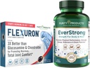 Grynumas Produktai Dundl - Flexuron Joint Formulės + EverStrong Tablets - Flexuron - Krilių aliejus, Hyaluronic Acid + Astaxanthin - Everstig- Raumenų Matrix Blend w / Kreatinas, Kavos vaisių ekstraktas + daugiau