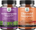 "Maca Root Vitex Berry & Black Cohosh" piemenų papildas "Hot flash Night Sweats Hormone Balance & Mood" ir "Tyroid Support" su L Tirozino Bladderwrack Selenium & Ashwagandha