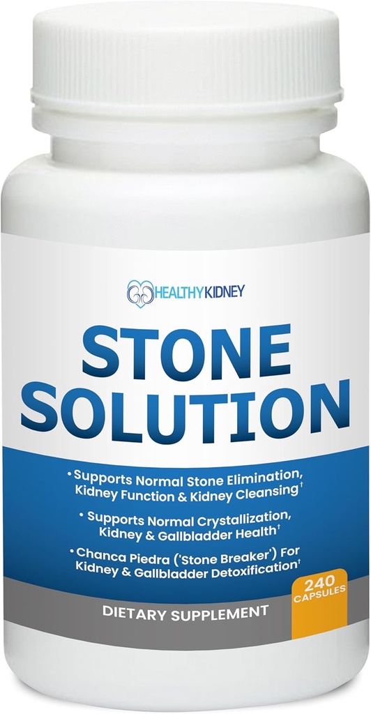 Stone Solution Capsules- Natural Dissolver, Kidney Stone Support & Kidney Cleanser Chanca Piedra Stone Breaker Gallbladder Cleanse, Flush & Stop Recurrence, Stone Relief 60 Servings
