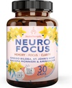 Brain Booster Gingko Biloba Priedas - Nootropics for Mind, Focus, Atmintis, Aiškumas su Bacopa Monnieri, St Johns Wort - 30 Smegenų maisto kapsulės