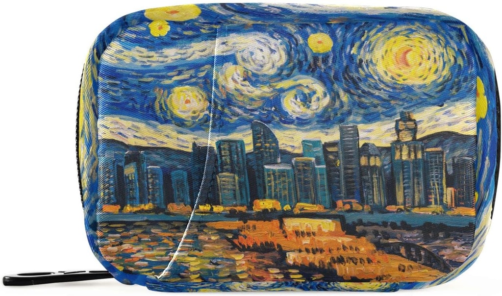 7 Diena Starry Night Sky Sity Pil Cag Travel Pil Organizatorius maišelis su Zipper Portable Case Compact Size Vitaminas papildas turėtojas