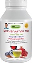 ANDREW LESSMAN Resveratrol- 100 su žalia arbata 100 Vynuogių sėklų 100 mg - 360 kapsulės - Keturi Galingi, apsauginiai antioksidantai.