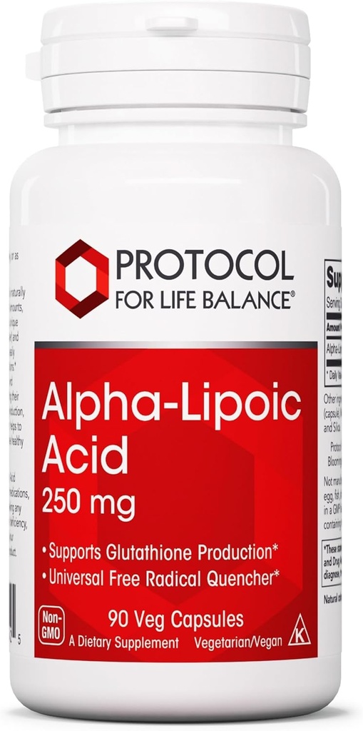 PROTOKOLAS DĖL "LIFE BALANCE Alpha- Lipoic Acid Addition" - 600 mg ALA - oksidacinės streso cenzūros, kraujo srauto ir širdies sveikatos - Kosher & Dairy Free - 60 Veg Capsules