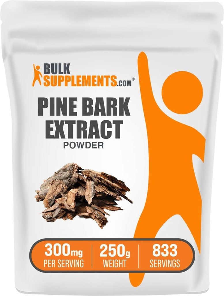 BulkSupples.com Pine Bark ekstraktas Milteliai - žolelių papildas, Pine Bark milteliai - Antioksidantai parama, Gluten Free - 300mg per Serving, 250g (8,8 oz) (Pack of 1)