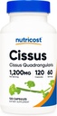 Nutricost Cissus Quadrangularis (1200mg) 120 Capsules - 60 Servings, Gluten Free, Non-GMO, and Vegetarian Friendly
