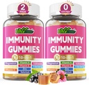 10 in 1 Imuninės paramos priedas Gummies, w / Echinacea, Elderberry Vitaminas C ir Cinkas, Selenas, Vitaminas D3 5000IU, Magnis, Dienos imuninis stiprintuvas Multivitaminas, Antioksidantas Kaulų energija, 2 pakuotė