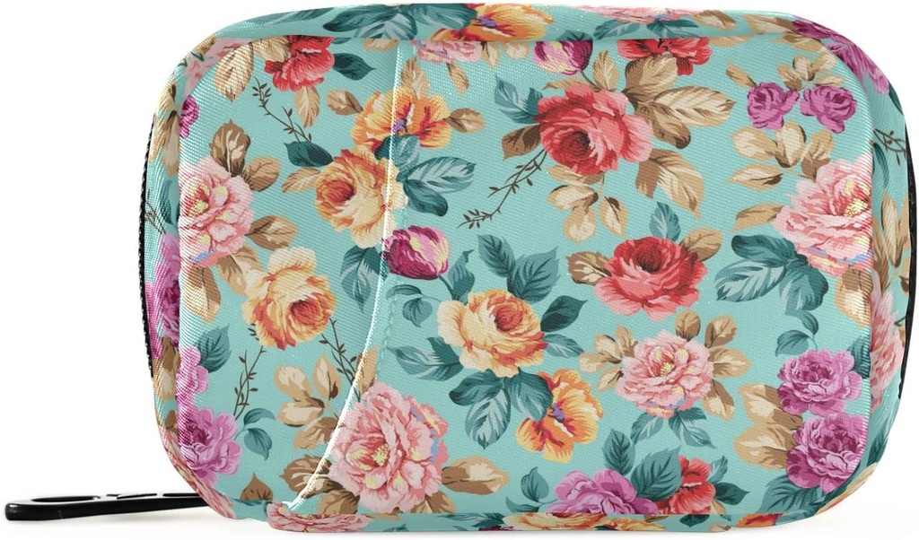 Rožinė oranžinė Violetinė Gėlių Pill Box 7 Dienos pilka lagaminas Kelionių pilys Organizatorius maišelis su Zipper Portable Case Compact Dydis Vitaminas priedas Turėtojas