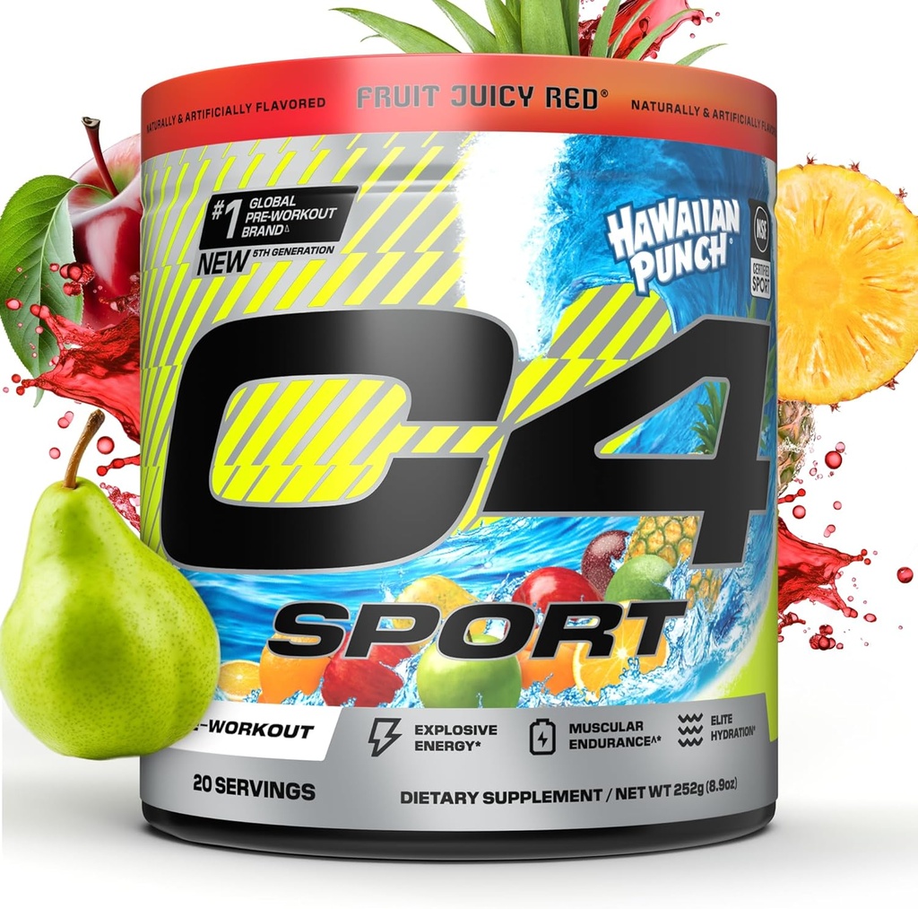 Cellucor C4 Sport Pre Workout Mills - NSF Certified for Sport - Elite Hydration - 200mg Caffeine + Creatine + Beta- Alanine - Electrolytes and Energy Additive - Hawaiian Punch, 20 Servings
