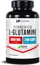 HealthFare L Glutamine 1000mg | 240 Vegan Capsules | Extra Strength Amino Acid Supplement | Supports Digestive Balance, Nutrient Absorption & Muscle Recovery | Non-GMO, Gluten-Free | Made in USA